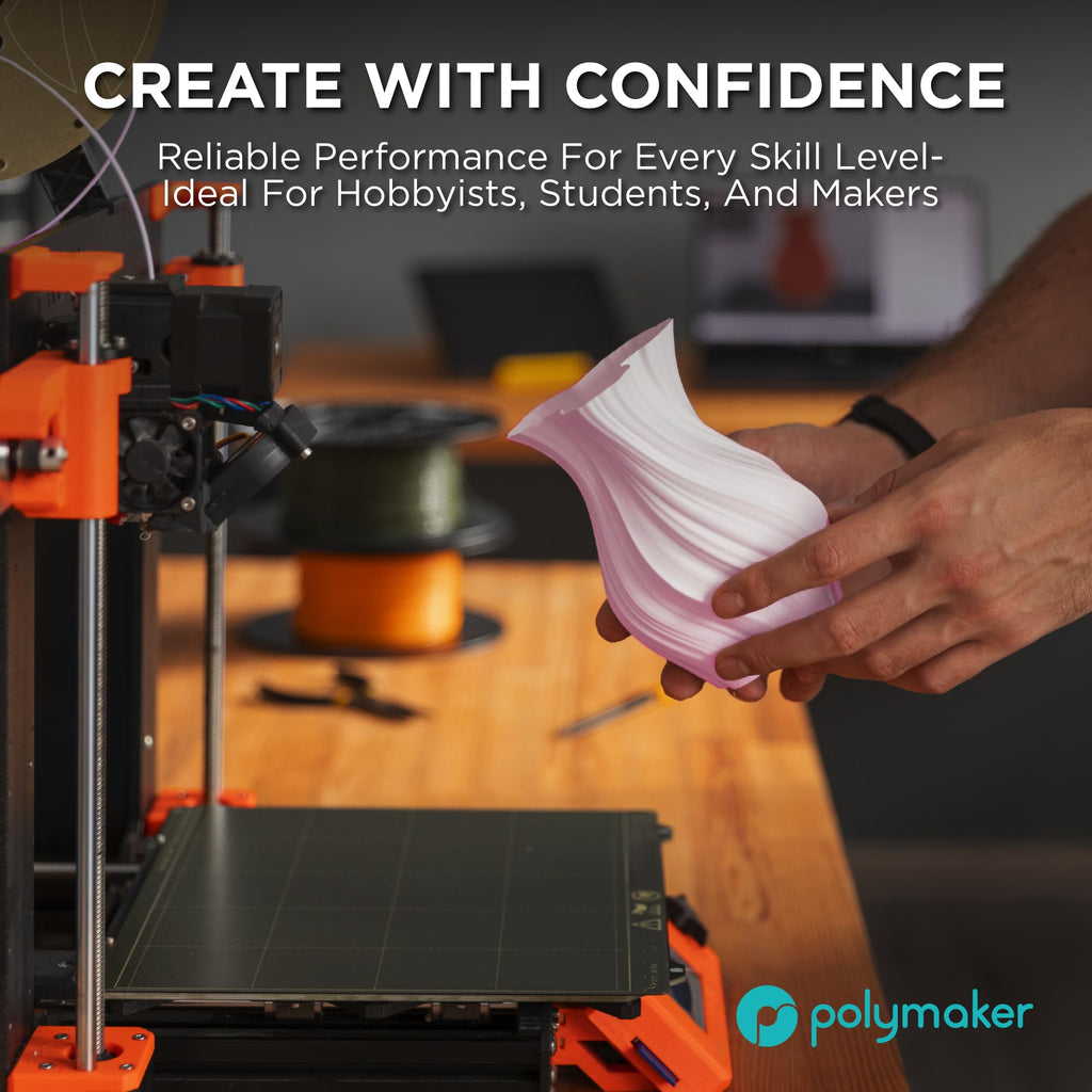 Polymaker Matte PLA Filament Matte Cotton White 1.75mm 1kg 3D Printing Filament, PolyTerra 3D Printer PLA Filament