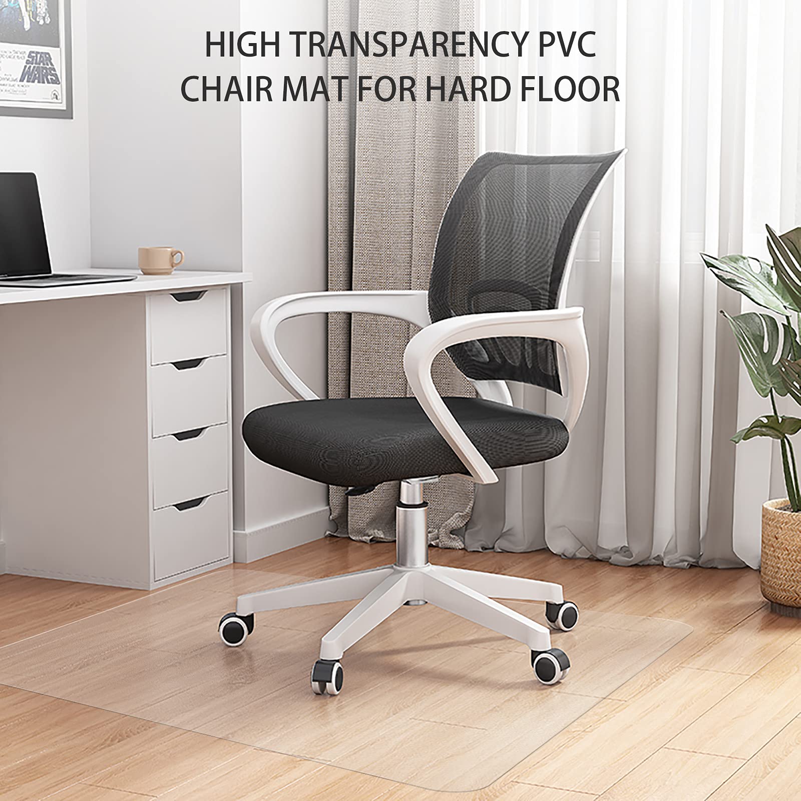 Chair Mat Office Chair Mat for Hardwood Floor Anti-Slip Floor Protector for Home Office 59''×47'' Heavy Duty Clear PVC Transparent Mat