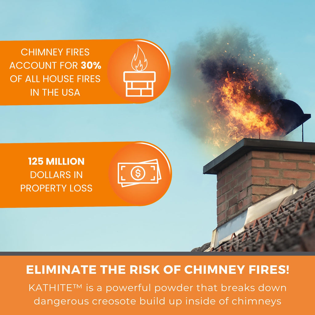 KABIN Kathite Chimney Sweep Cleaner 2LB - Fireplace Chimney Cleaning Kit - Soot Creosote Remover for Wood Stoves - Creosote Destroyer Better Than Fire Logs - Fireplace Cleaner Made in Canada