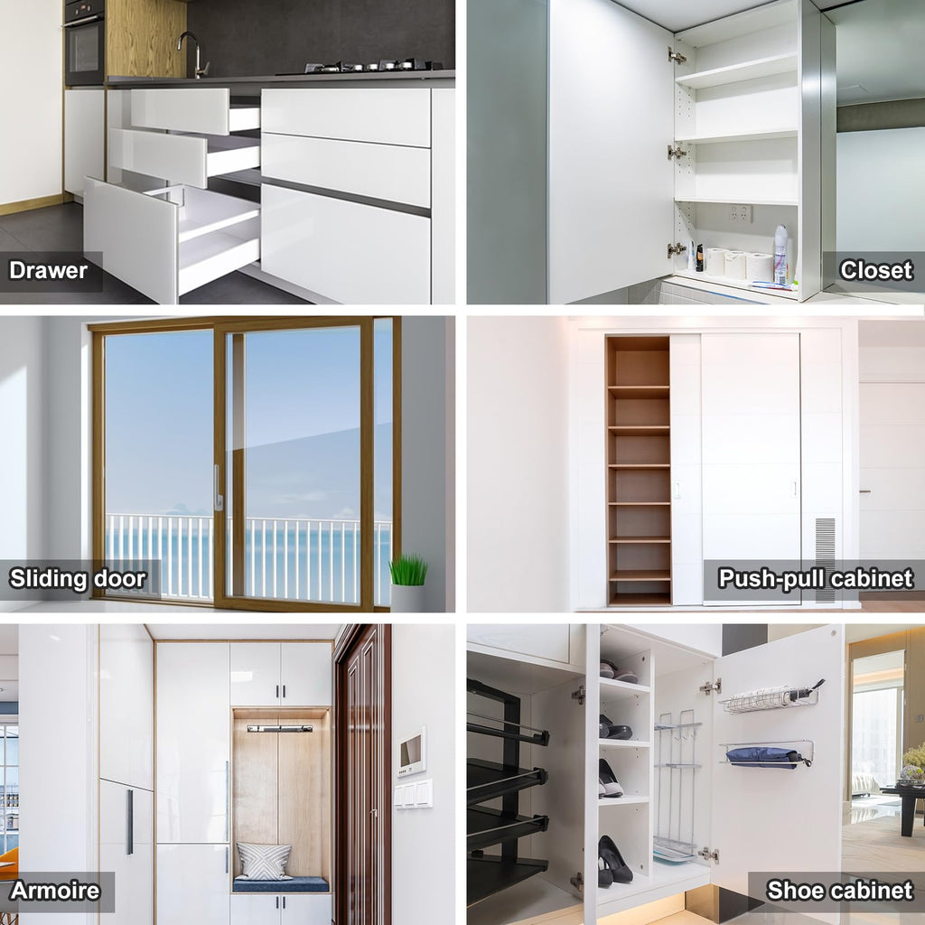Cabinet Door Magnets Jiayi 4 Pack Magnetic Door Catches Ultra Thin Cupboard Magnets Dual Magnets Catch Latches Cabinet Magnets for Furniture Closet Cupboard Door Closing Magnetic Latch Door Closure