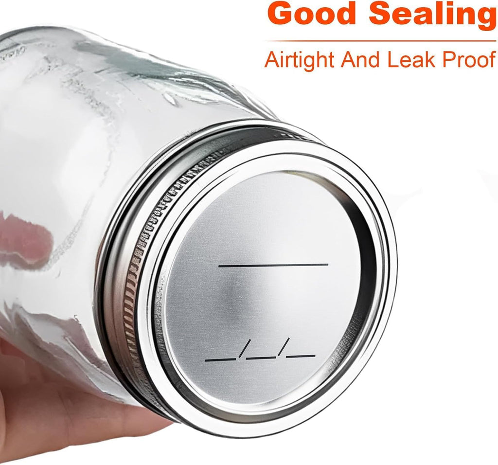 96Pcs/48 sets Canning Lids with Rings for Regular Mouth Canning Jars, Split-Type Metal Mason Jar Lids with Silicone Seals Rings Leak Proof and Secure for Regular Mouth Ball, Kerr Mason Jars (70 mm)