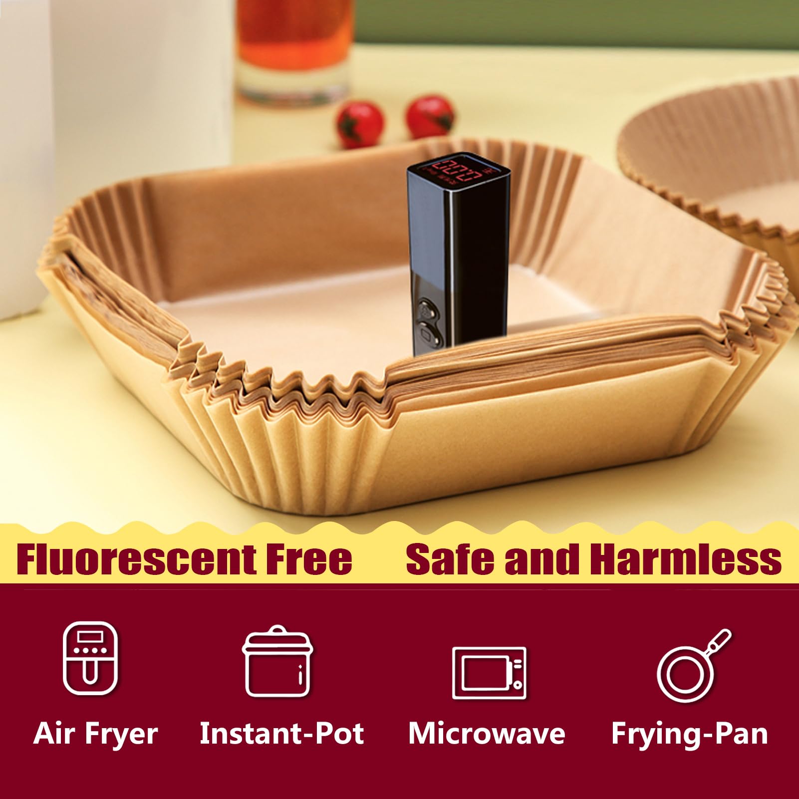 Air Fryer Liners for Ninja Dual, 250PCS Airfryer Liners for Ninja DZ550 DZ201, Parchment Paper for Air Fryer Disposable Air Fryer Parchment Paper Liners Rectangle 8.6 x 5.5 inch