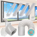 Kerykwan Portable Air Conditioner Window Door Kit with 5.9 Inch Exhaust Pipe Adjustable AC Channel Ventilation Kit Universal AC Sealing Panel for Horizontal Window and