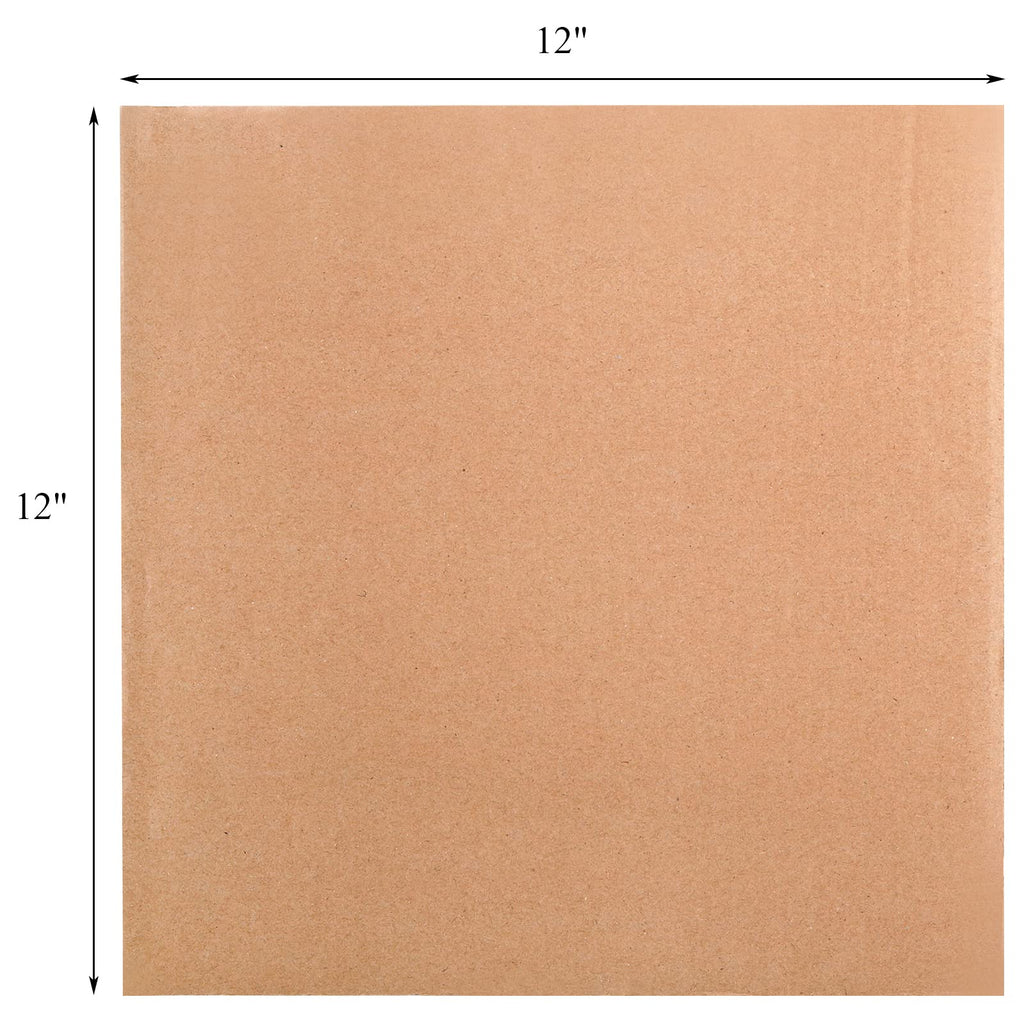 Hacaroa 50 Pack Corrugated Cardboard Sheets 2mm Thick, 12" x 12" Flat Inserts Square Cardboard Filler Pads for Mailing, Packing, Shipping, Craft, Brown