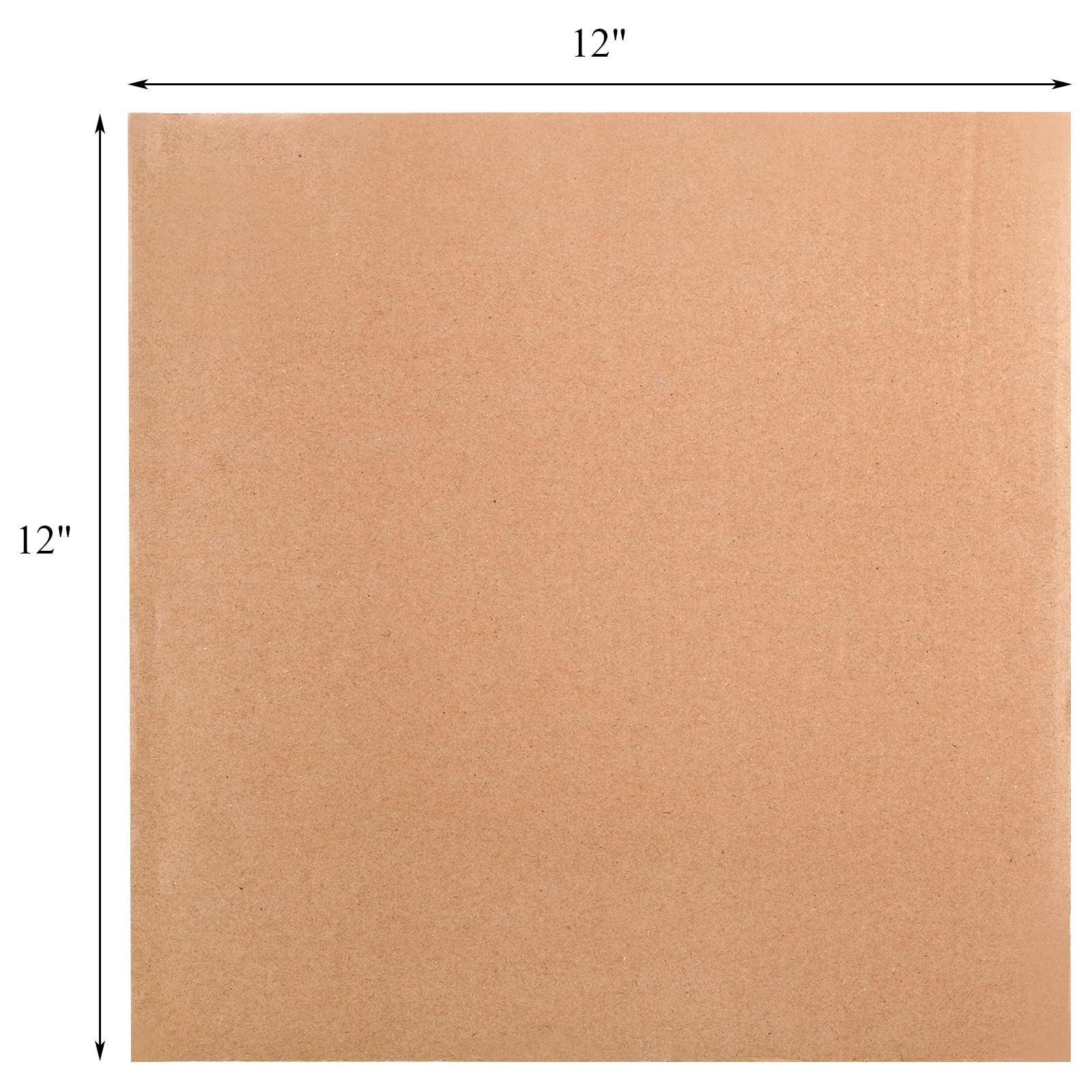 Hacaroa 50 Pack Corrugated Cardboard Sheets 2mm Thick, 12" x 12" Flat Inserts Square Cardboard Filler Pads for Mailing, Packing, Shipping, Craft, Brown