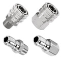 RIDGE WASHER Quick Connect 3/8 Inch Pressure Washer Adapter Set, Stainless Steel Fittings, Female and Male NPT Thread, 4 Pcs