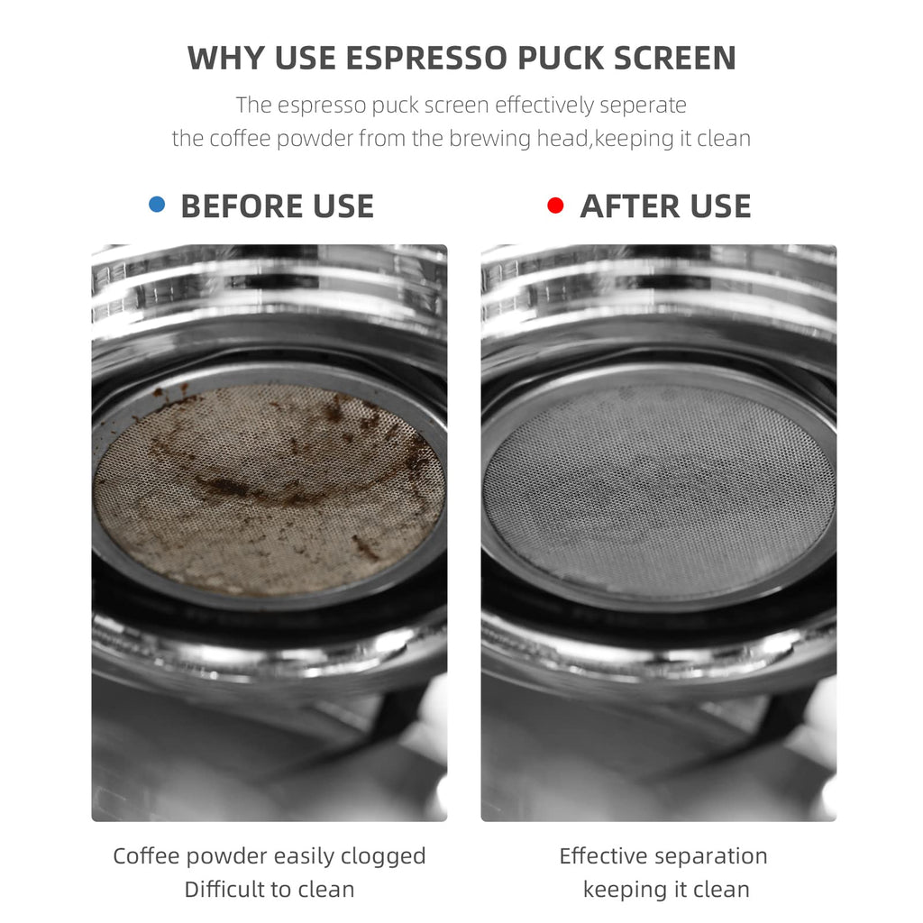 MHW-3BOMBER 54mm Puck Screen - 0.8mm Espresso Puck Screen - Metal Reusable Coffee Filter for Breville Sage 54mm Portafilter Basket - Double-layer Espresso Screen FG5591M-OS