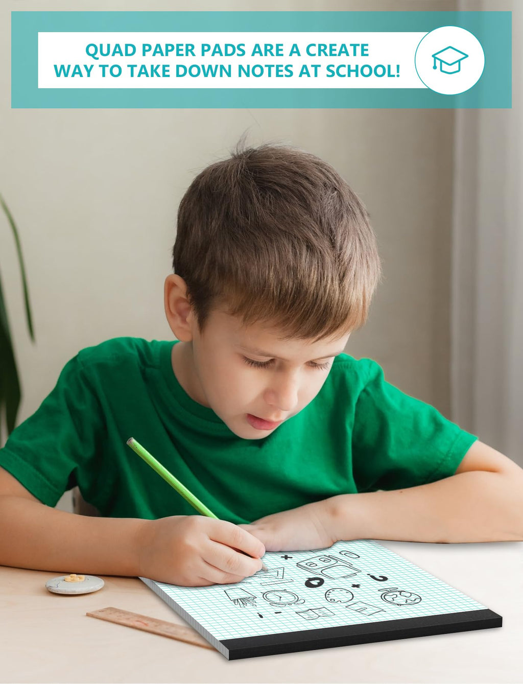 Graph Papers Pads 8.5 x11 Grid Paper Notebook 8.5 x 11 Graph Paper Notebook 8.5 x 11 Blue Quad Rule 4x4 Graph Paper 6 Pack Graphing Paper Notepad Grid Paper Pad 8.5x11 Square Paper Pads- 30 Sheets/Pad