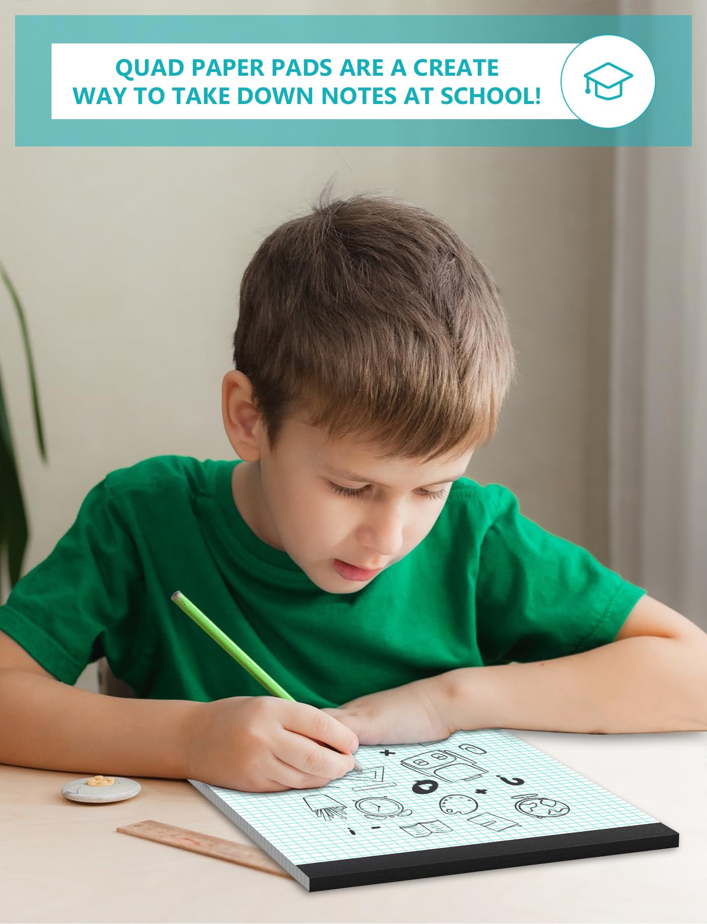 Graph Papers Pads 8.5 x11 Grid Paper Notebook 8.5 x 11 Graph Paper Notebook 8.5 x 11 Blue Quad Rule 4x4 Graph Paper 6 Pack Graphing Paper Notepad Grid Paper Pad 8.5x11 Square Paper Pads- 30 Sheets/Pad