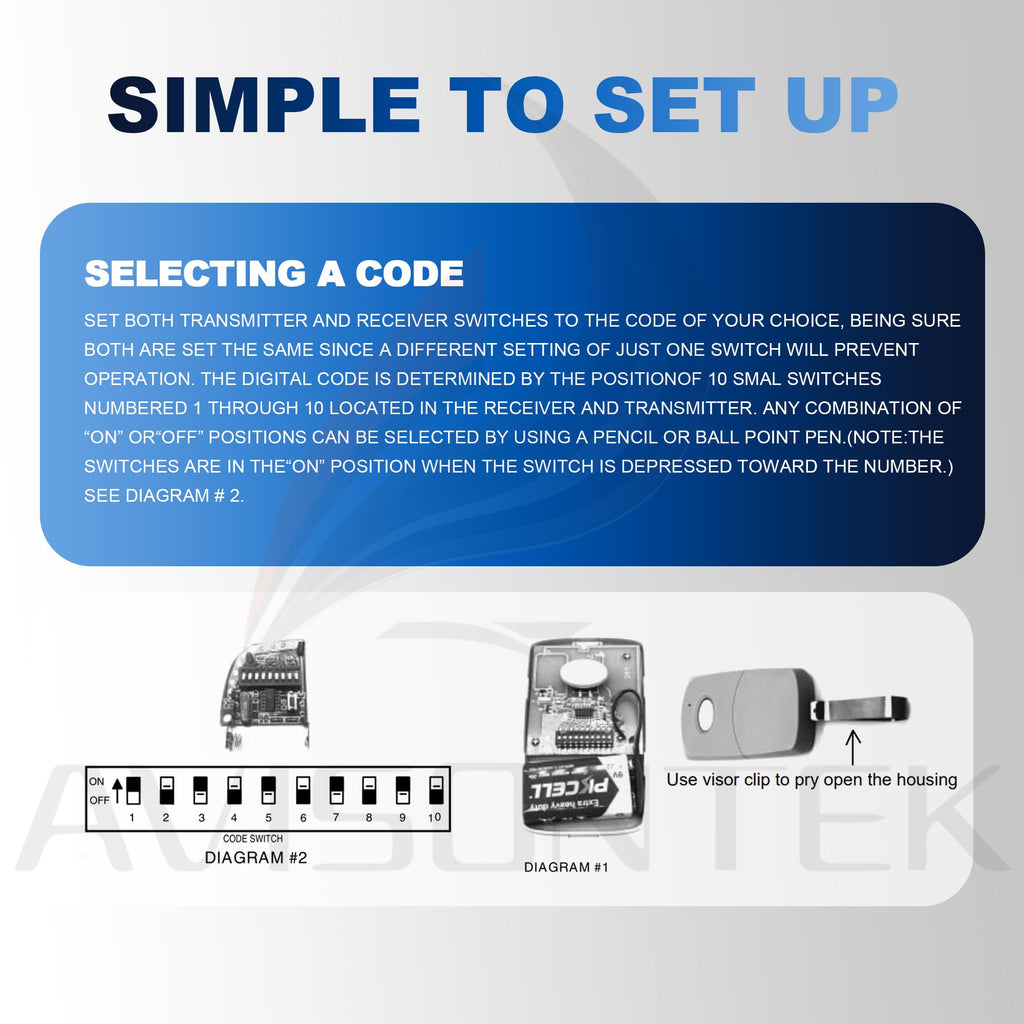 2 X Multi-Code 3089 MultiCode 308911 Linear MCS308911 Gate Opener Garage Door Opener Remote【3-Year-Warranty】