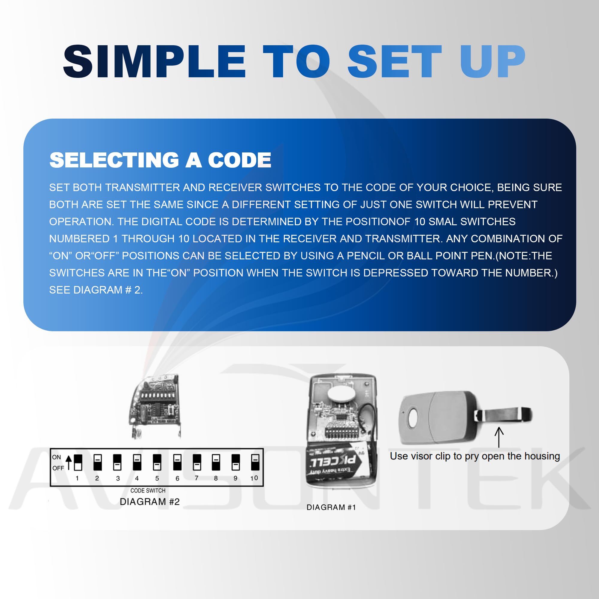 2 X Multi-Code 3089 MultiCode 308911 Linear MCS308911 Gate Opener Garage Door Opener Remote【3-Year-Warranty】