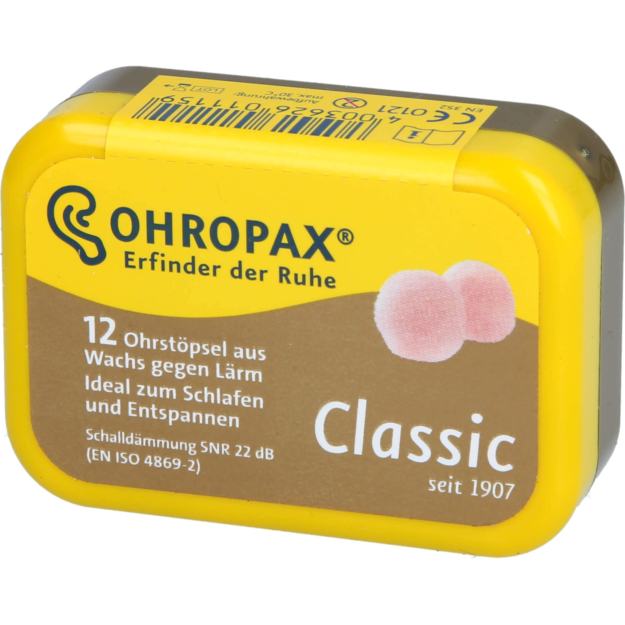 Ohropax Reusable Wax/Cotton Ear Plugs (12 Plugs Total) - Ear Plugs for Sleeping Noise Cancelling, Swimming, Shooting Ear Protection, and a snoring Solution