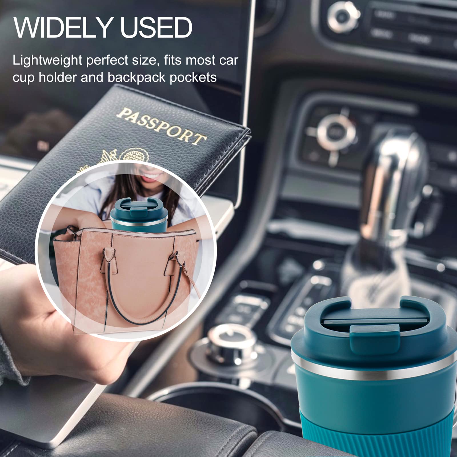 GEMFUL 2 Pack Coffee Travel Mug 17oz Insulated Mugs Leak Proof for Hot Drink Stainless Steel Coffee Cup Double Walled Vacuum Tumblers Car Office Work