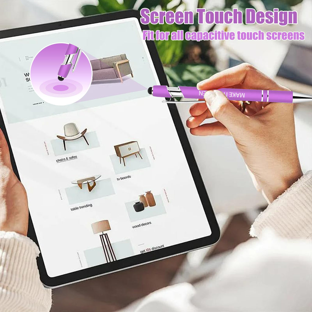 Luxeviss 30 Pcs Inspirational Pens Bulk - Motivational Ink Ballpoint Pen with Quotes Stylus Tip Nurse Gifts for School Coworkers Office Supplies