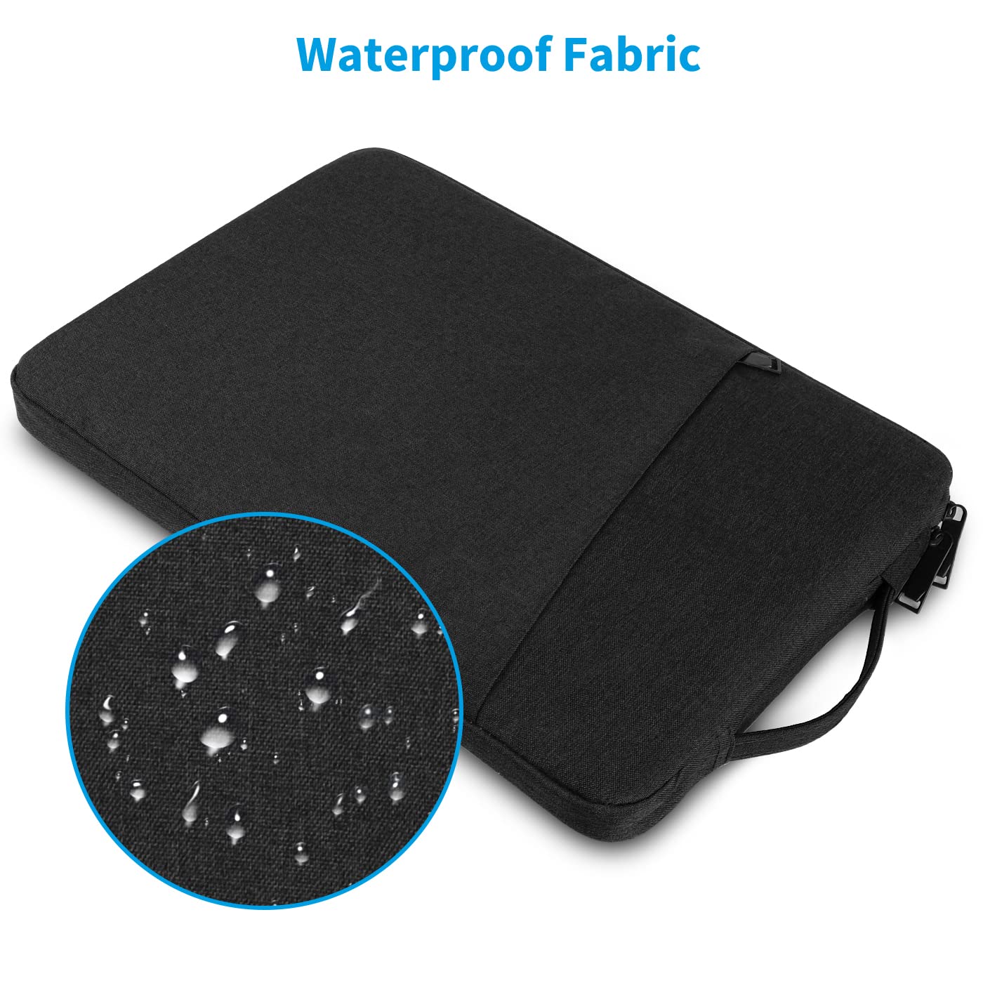 Chelory Laptop Sleeve for 16 17 Inch Notebook Ultrabook Chromebook HP/Lenovo/Asus/Acer/Dell, Shockproof Water Resistant Computer Protective Cover Bag Carrying Case with Handle, Black
