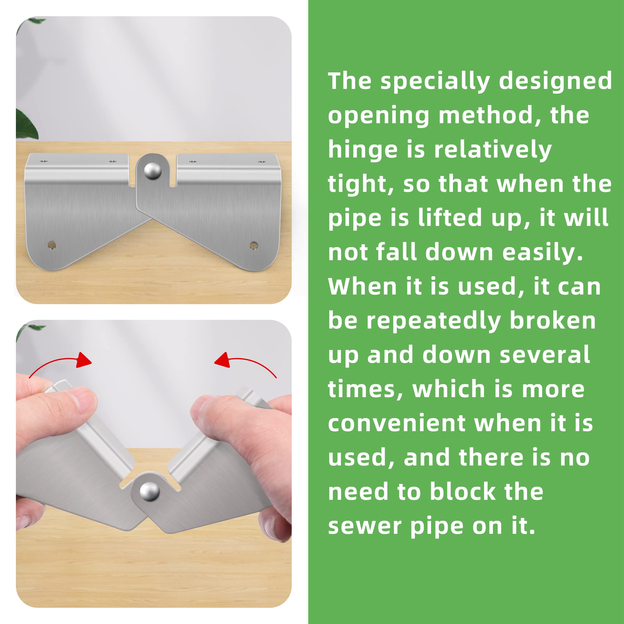 4Pcs Gutter Extension Hinge, Downspout Extension Flip-Up Hinge, Easy DIY Installation on Any Size Rectangle or Square Downspout (4)