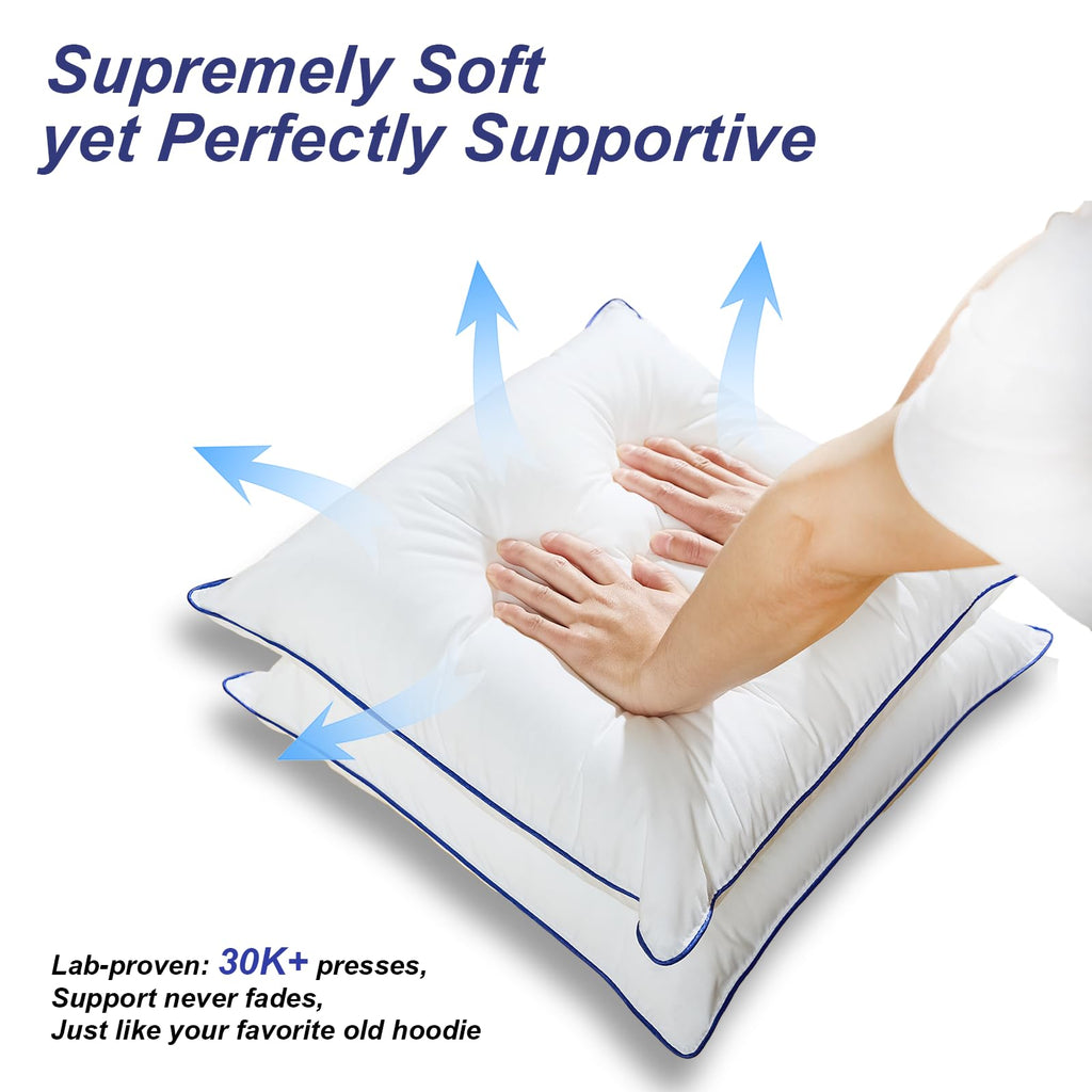 Wuuyuef 20x20 Pillow Inserts Set of 2, Hypoallergenic Machine Washable Fluffy Microfiber Cushions, Premium Soft Throw Pillow Stuffer for Couch , Sofa – White