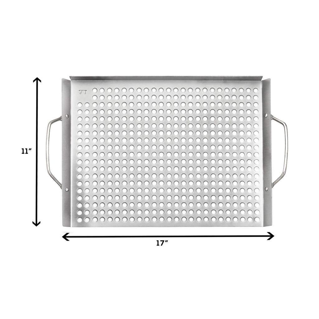 Outset 76632 Stainless Steel Grill Topper Grid, 11"x17" BBQ Tray