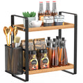LEMIKKLE Wood Coffee Bar Accessories and Coffee Mug Cup Holder, kitchen organizers and storage,Spice Rack Organizer for Countertop,Kitchen(basket)