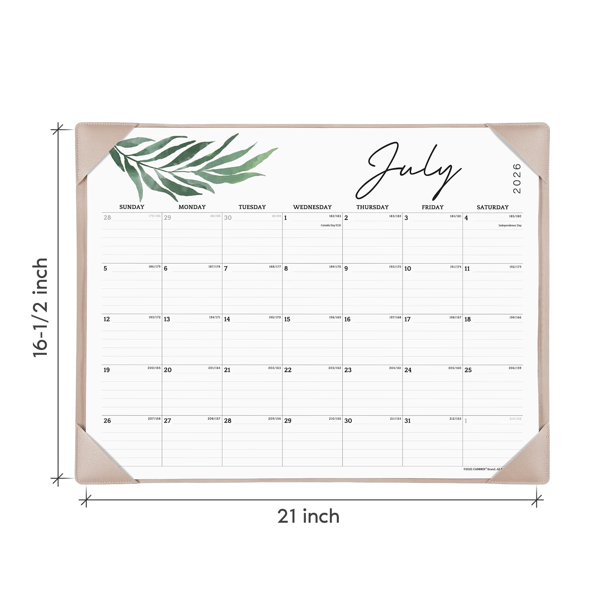 Large Desk Calendar 2026-2027 with Desk Mat, Cabbrix Desk Pad Calendar 22 x 17 Inch Runs From January 2026 to June 2027, Desk Blotter Calendar 2026-2027 for Home School and Office (Apricot)