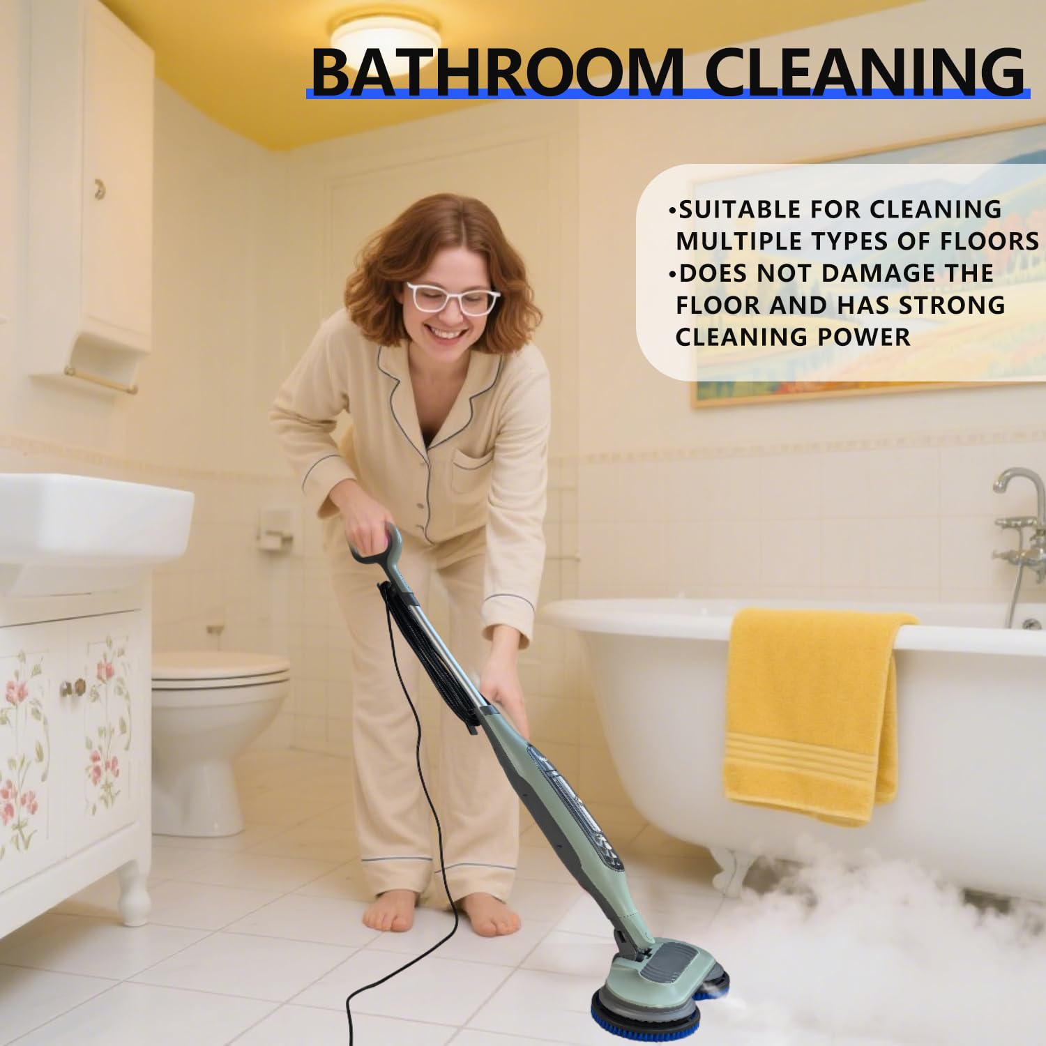 HXZIYI Mop Pads Brush Head for Shark Steam Mop S7000/S7001/S8201 Series - Upgrade Brush Heads with Nylon Bristles, Deep Clean Hardwood & Tile Floors, Scratch-Free Polish (Fits XKITP7000) (Blue)