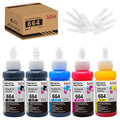 TacTink 664 Ink Refill Bottles Replacement for T664 Ink tp Work with Epson ET-2650 ET-2500 ET-2550 ET-2600 ET-4500 ET-14000 L100 L110 L120 L200 L210 L300 L350 L355 L550 L555 Printers (5 Pack)