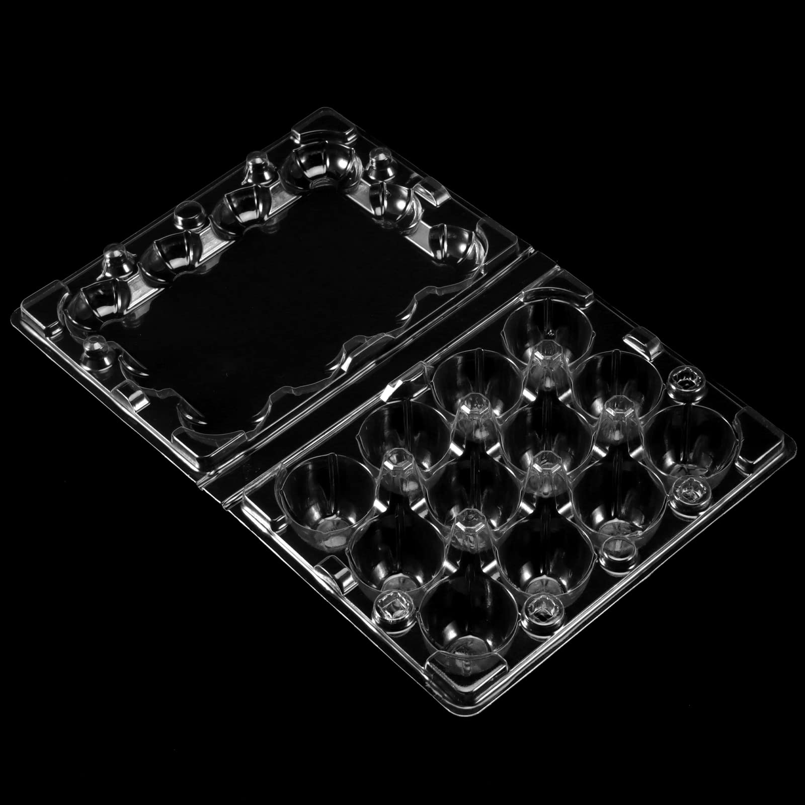 MANCHAP 150-Pack Clear Plastic Quail Egg Cartons, 12-Grid Storage Container with Lid，Clear Quail Eggs Carton Holders