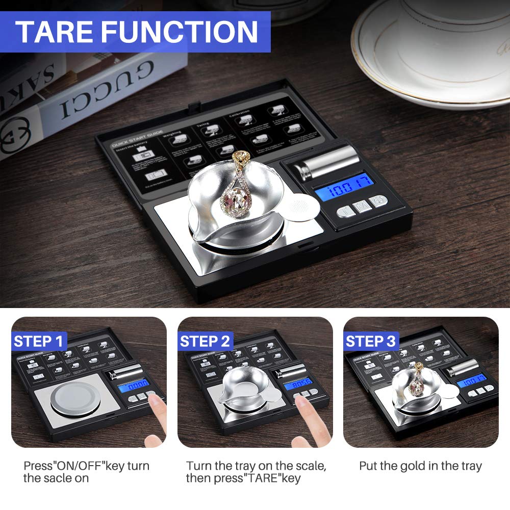 THINKSCALE Milligram Scale, 50g/0.001g Digital Jewelry Scale, Mg Scale 6 Units, Micro Gram Scale, Powder Scale for Reloading, Medicine, Gem, Cal Weight Included