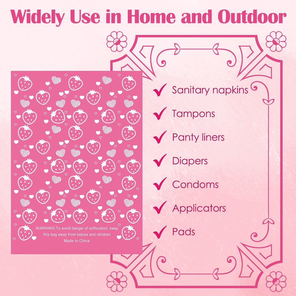 150Pcs Sanitary Napkin Disposal Bags, Luxiv Pink Disposable Sanitary Bag Personal Care Disposal for Tampons Trash Bag, Disposable Mini Bags for Women Privacy Handling Bag Diaper Sack