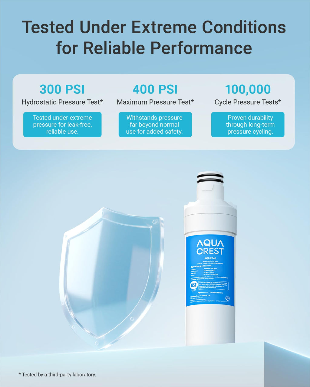 AQUA CREST LT1000PC ADQ747935 Refrigerator Water Filter and Air Filter, Replacement for LG® LT1000P®/PC/PCS, LMXS28626S, LFXS26973S, MDJ64844601, ADQ74793501, ADQ74793502 and LT120F®, 3 Combo