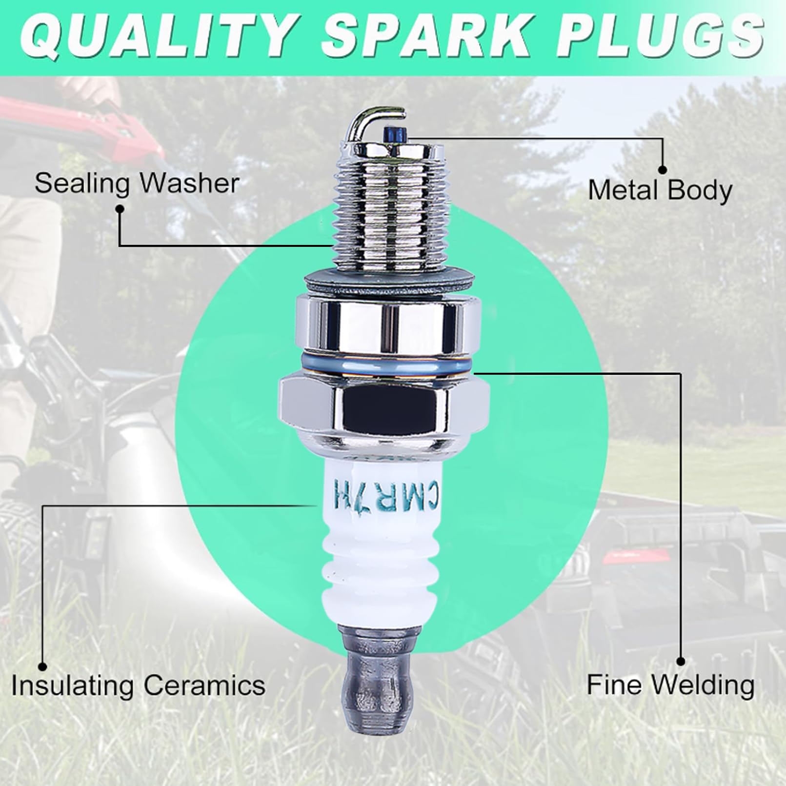 10 Pack CMR7H Spark Plugs, Spark Plug for Shindaiwa 3699-91867 Red Max 369991867, 506615101, 544260901, Sparkplug for Husqvarna 581362301 Stihl Redmax Blowers Brushcutters Trimmers Chain Saws