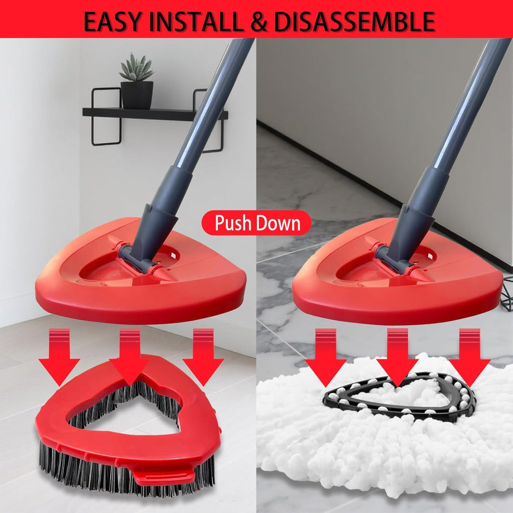10 Pack-in-1 Reusable Mop Head Replacement for Vileda Easywring 1-Tank System, Microfiber Spin Moop Refills Compatible with Vileda Triangle Mops,Deep Clean Refill, Machine Washable & Easy to Replace