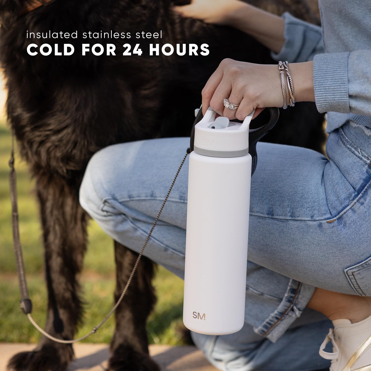Simple Modern Summit Water Bottle with Straw Lid | Disney 30oz Leak Proof Stainless Steel Insulated Cup | Gifts for Her Him | Winnie The Pooh Doodles