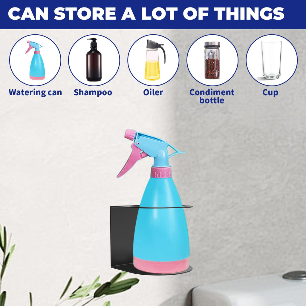 4Pack Spray Bottle Holder Wall Mount, Brushed Stainless Steel Storage Rack, Easy Install Home Garage Solid Spray Can Holder with Hardware for Garage Home Workspace, Detailing Bottle Holder (4)
