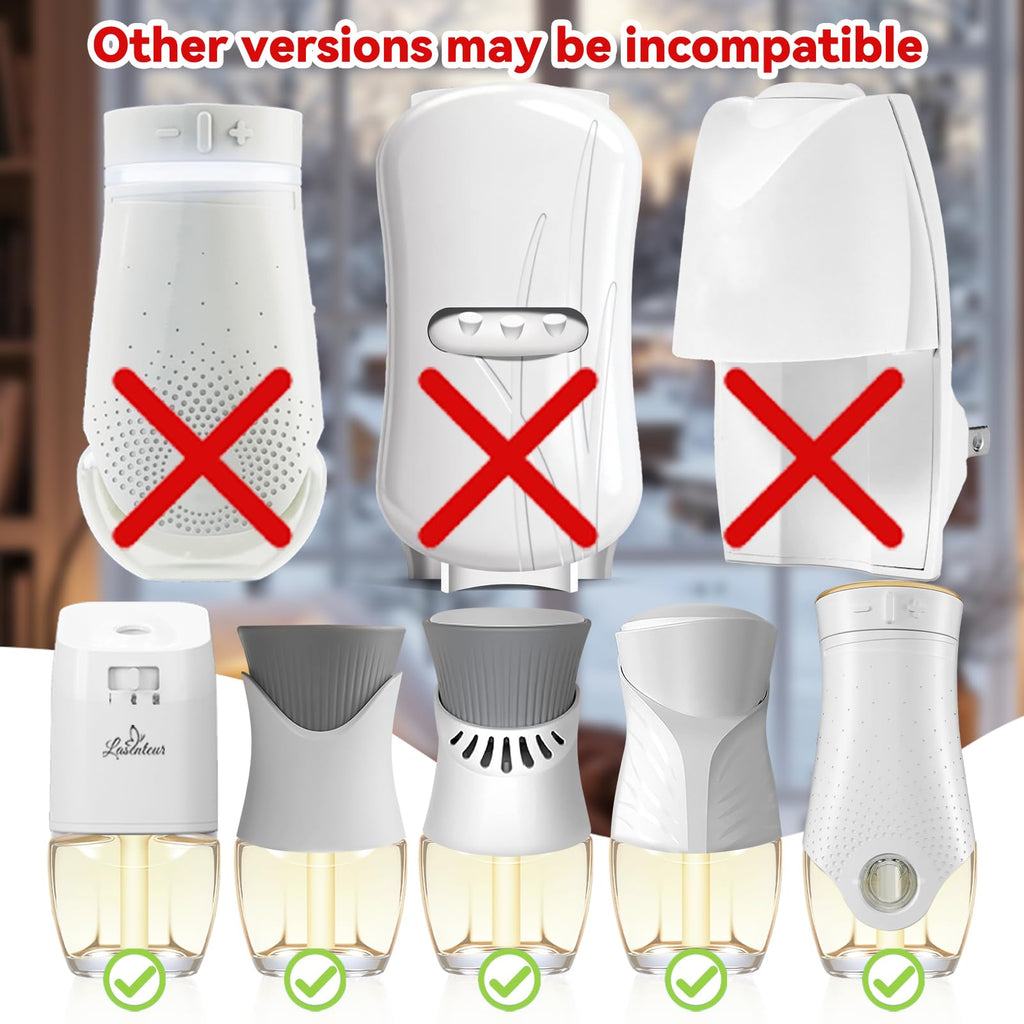 Plug in Scented Oil Refill, 12ct, Vanilla Almond Biscuit, Cashmere Wood, Fresh Cut Fraser Fir, First Snowfall, Wall Plug In Refill Oils for Home, Compatible with Air Wick & Glade, Not for Glade Plus