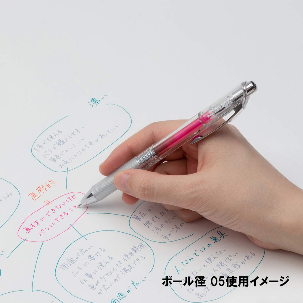 Pentel BLN75TL-10 EnerGel Ink Ballpoint Pen, 0.02 inches (0.5 mm), 10 Colors