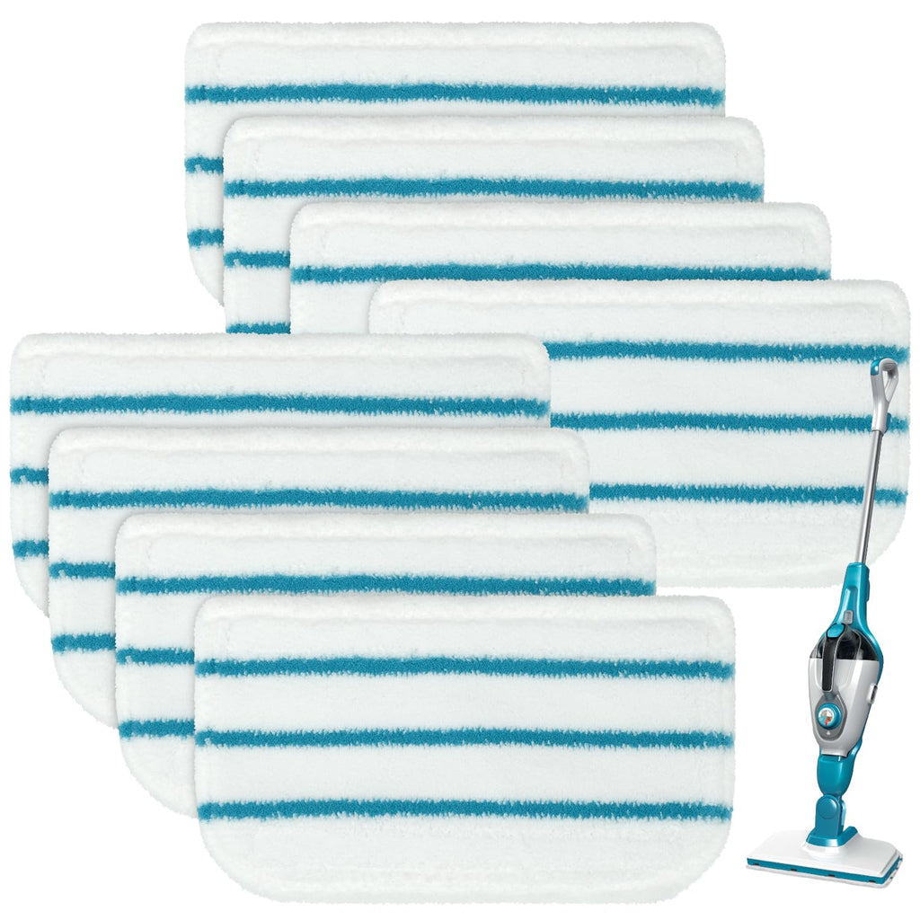 8 Pack Steam Mop Pads Replacement Compatible with Black+Decker Steam Mop SM1600, SM1610, SM1620, HSM13E1, HSMC1300FX, HSMC1321, HSMC1361SG SMP20 Black and Decker Steam Mop Pads for Floor Cleaning