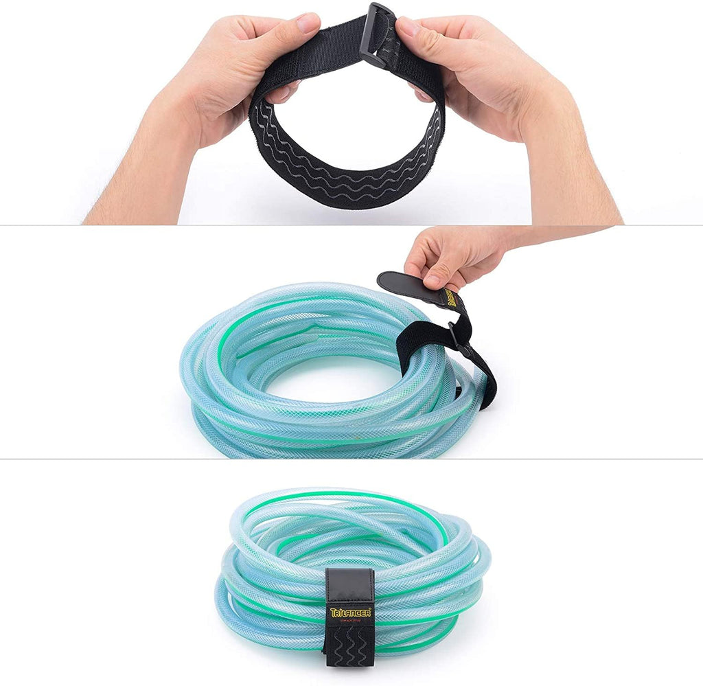 Elastic Cinch Straps 46cm x 5 cm (8 Pack) with Anti-Slip Silicone, Multipurpose Hook and Loop Storage Straps, Bundling Bands for Bike, RV, Boat,Garden, Extension Cords,Cables,Ropes, Hoses Organization