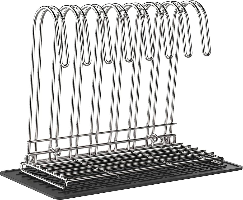 IDEATECH Reusable Bag Rack with Cup Drying Mat,Plastic Bag Dryer Rack Dish Drying,Collapsible Kitchen Counter Storage Organizer Sponge Holder for Silicone Storage Bag,Kitchen Must Have