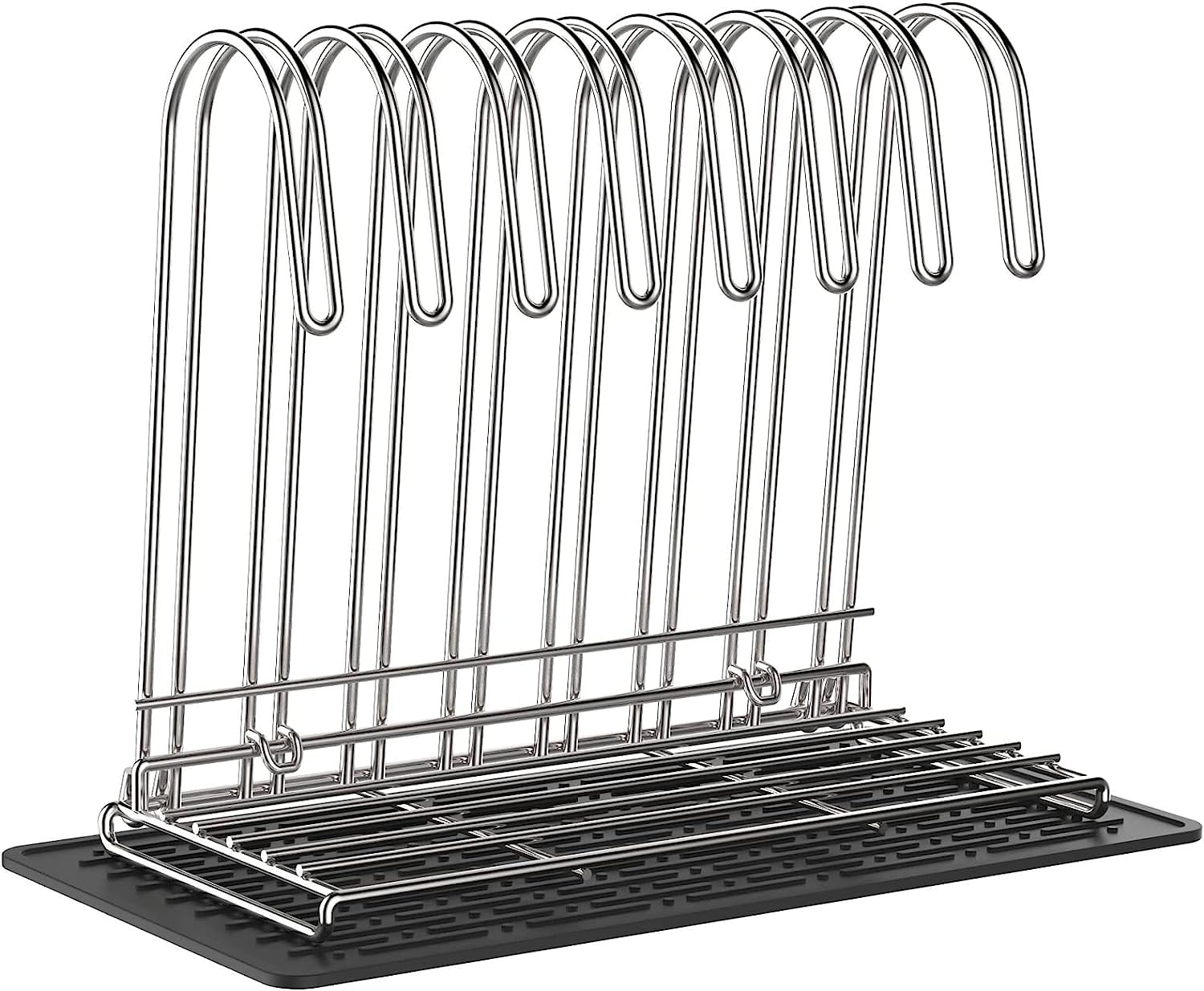 IDEATECH Reusable Bag Rack with Cup Drying Mat,Plastic Bag Dryer Rack Dish Drying,Collapsible Kitchen Counter Storage Organizer Sponge Holder for Silicone Storage Bag,Kitchen Must Have