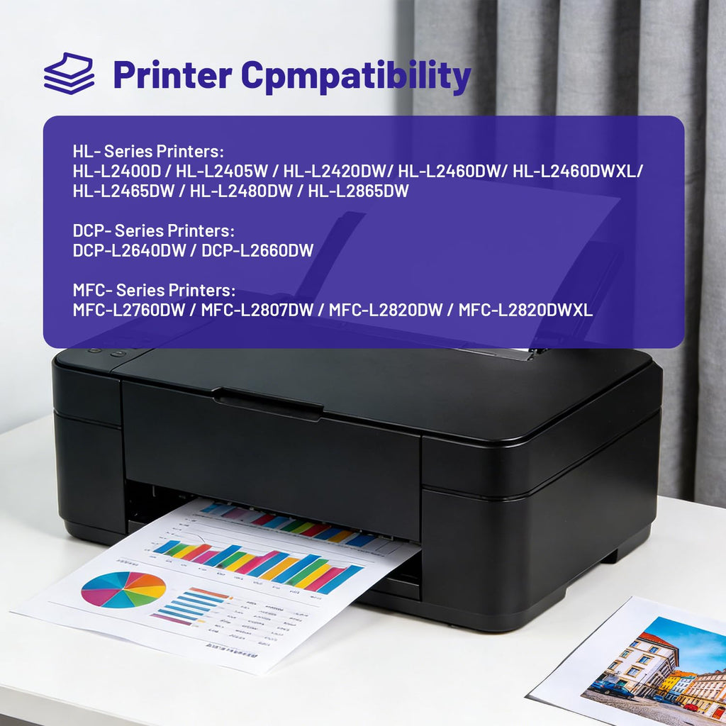 NSDHInk TN830XL Toner Cartridges High Yield with Chip Replacement for Brotner TN830XL TN830 XL Black for Brotner DCP-L2640DW HL-L2460DW MFC-L2820DW HL-L2400D HL-L2405W HL-L2865DW Toner (2 Pack)