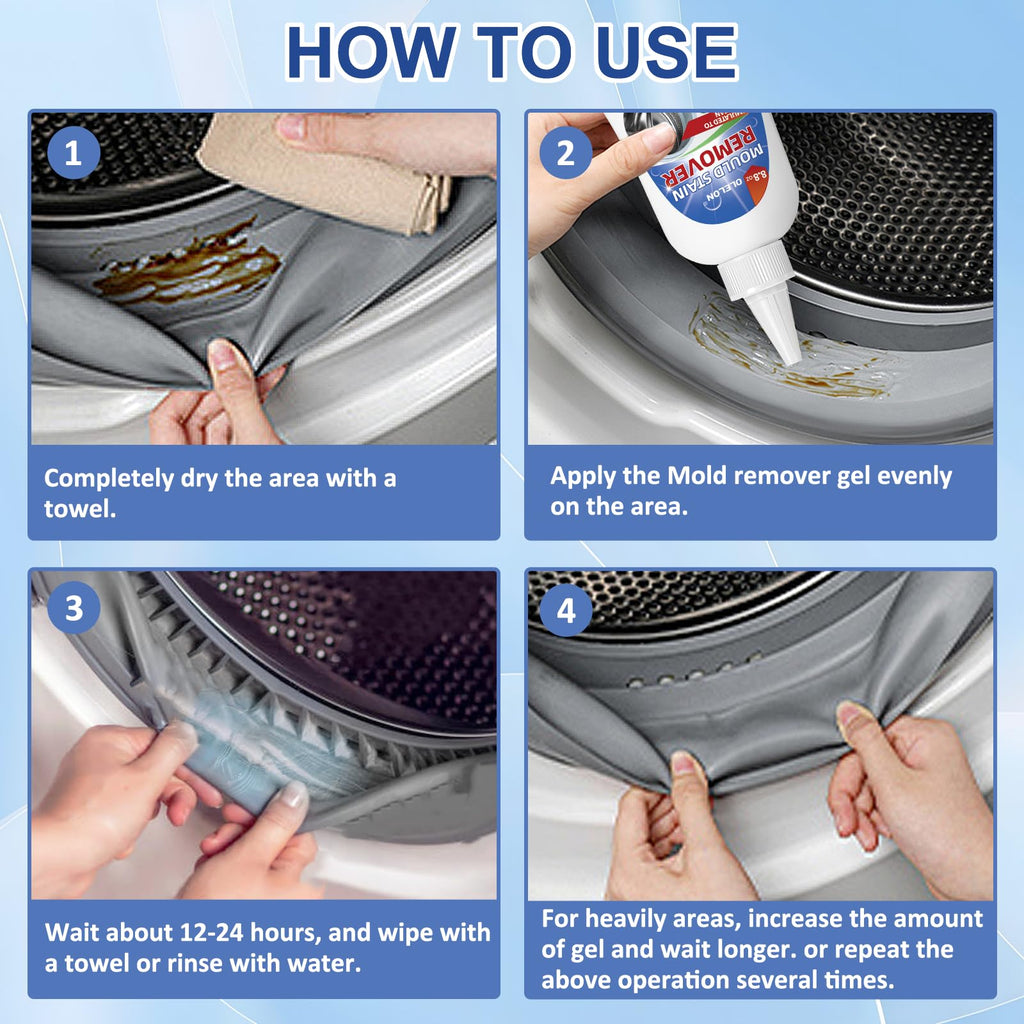 Home Stain Remover Gel Washing Machine Cleaner, Tile Grout Cleaner for Washer Cleaner, Wall, Sealant, Glass, Kitchen, Sinks (8 Fl Oz(Pack of 1))