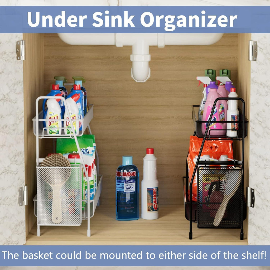 EKNITEY Bathroom Countertop Organizer Shelf - 3 Tier Counter Spice Rack Metal Makeup Rack Small Coffee Station Organizer for Sink/Bedroom/Living room/Kitchen/Office