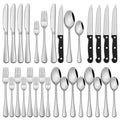 24-Piece Silverware Set with Steak Knives, Flatware Set Service for 4, Food-Grade Stainless Steel Cutlery Set, Includes Knife Spoon and Fork, Mirror Finished Utensil Sets for Home Restaurant