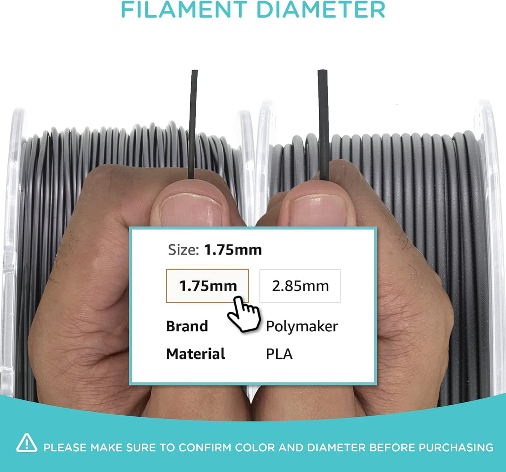 Polymaker ABS Filament 1.75mm Black, ABS 3D Printer Filament 1.75mm Heat Resistant 1kg - PolyLite ABS 3D Printing Filament 1.75mm, Strong & Durable, Dimensional Accuracy +/- 0.03mm