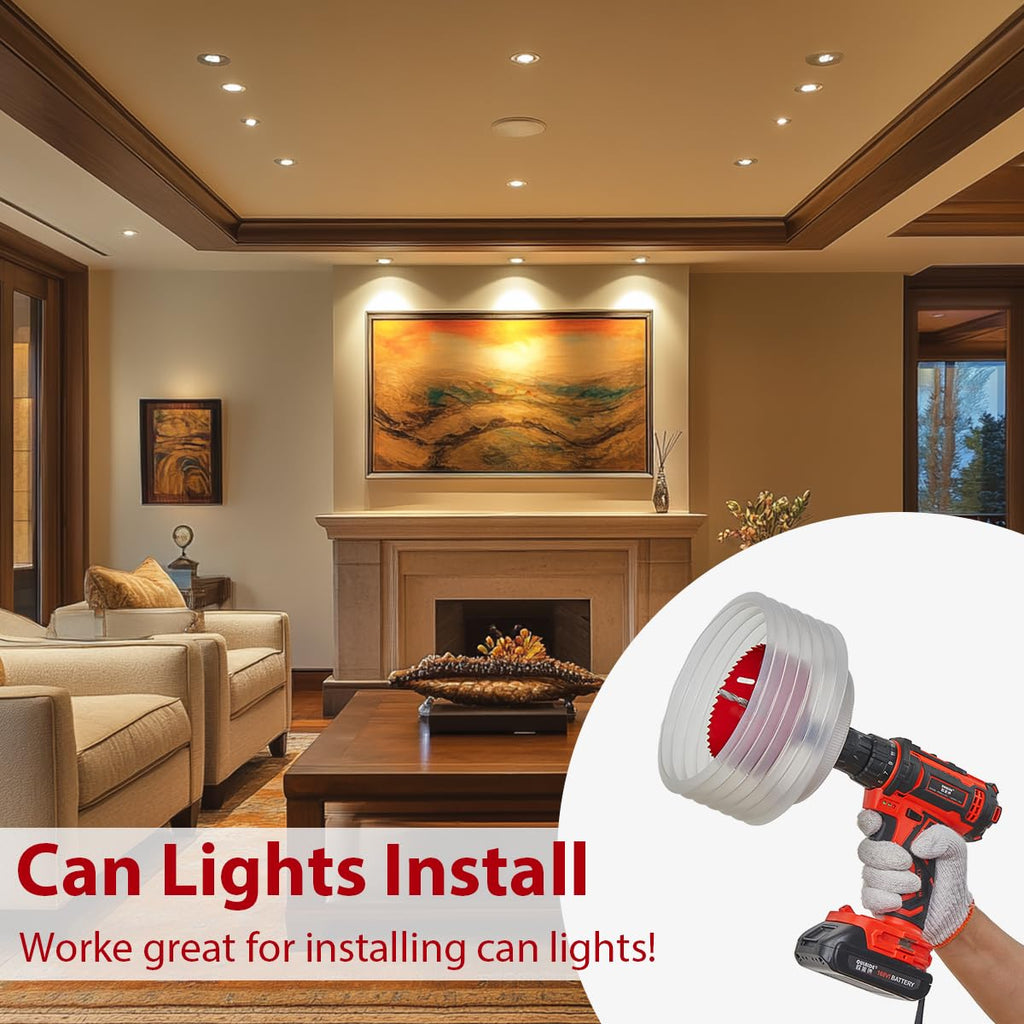4-1/4 Inch Hole Saw for Recessed Lighting with Dust Bowl | Bi-Metal Hole Saw for Wood, Metal, and Drywall Cutting