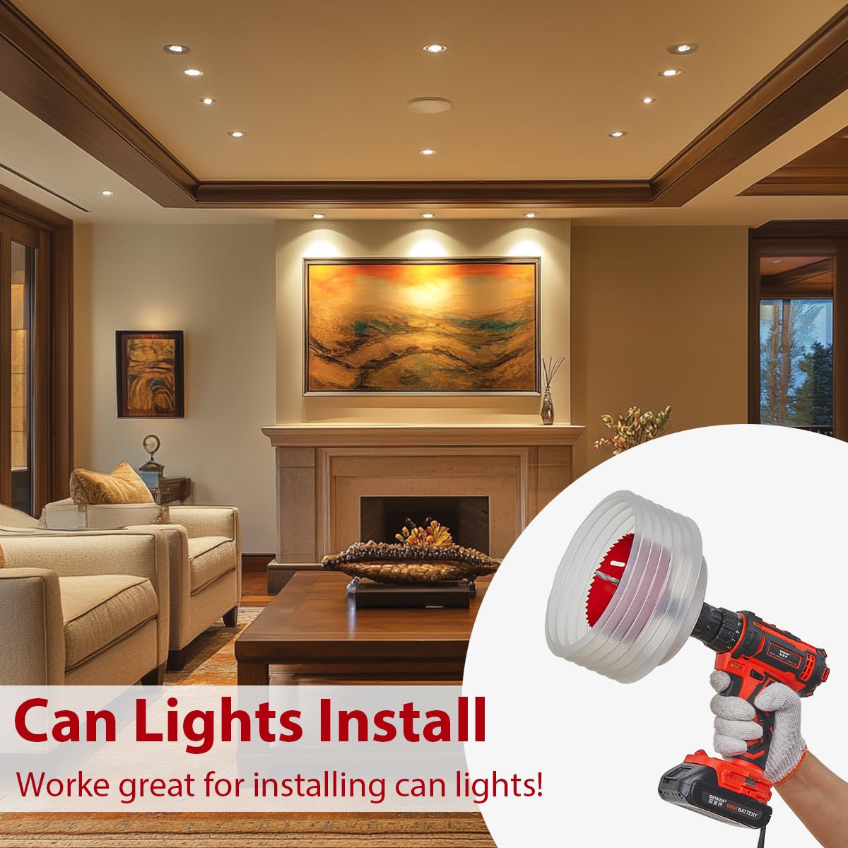 4-1/4 Inch Hole Saw for Recessed Lighting with Dust Bowl | Bi-Metal Hole Saw for Wood, Metal, and Drywall Cutting