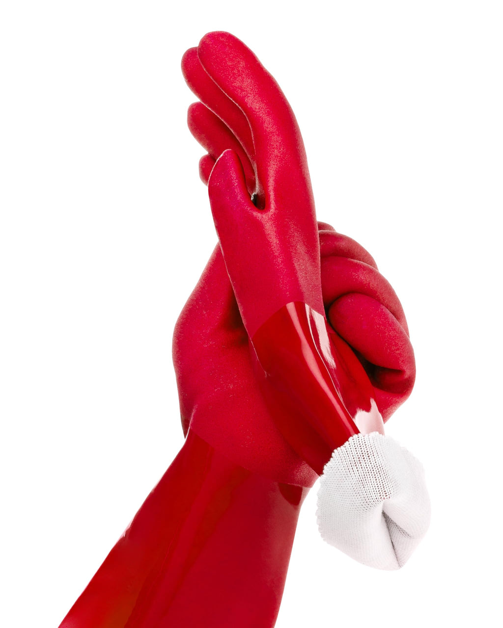 Kitchen-Star Ultimate Rubber Household PVC Gloves with Comfortable Cotton Lined, Anti-Slip surface, Kitchen Dishwashing, Extra Thickness, Kitchen Cleaning, Working, Painting, Pet Care (Size Medium, Red)