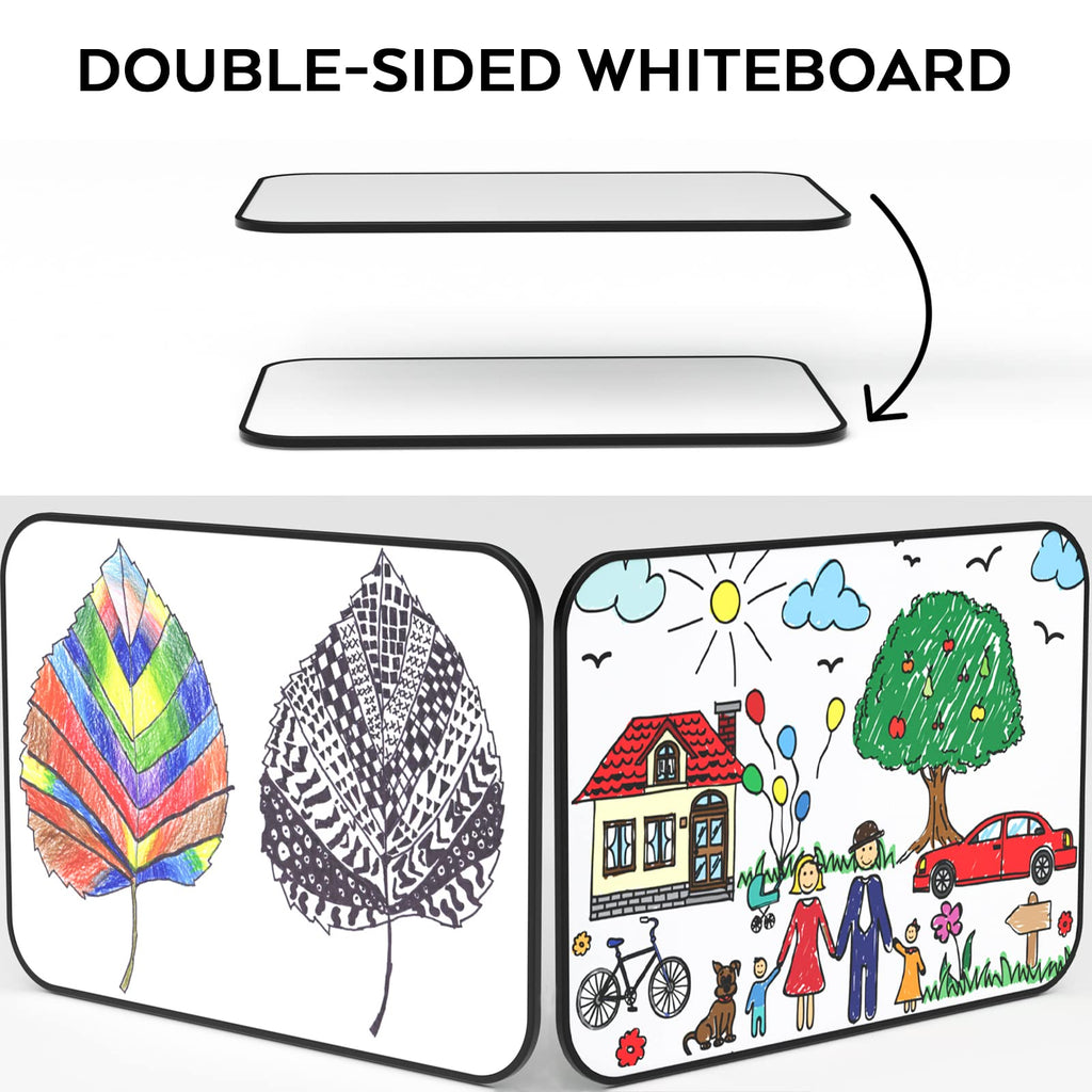 Nicpro Dry Erase Whiteboard A3, Magnetic Double Sided 12 x 16 White Board with Black Border, Including 8 Water-Based Pens and 1 Eraser for Kid Writing & Drawing, Student School, Classroom, Home Use