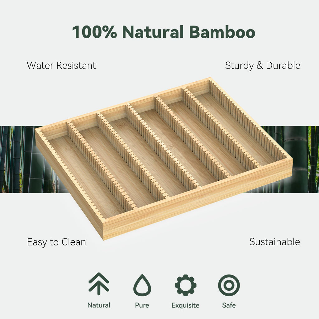 WELL WENG for Nespresso Vertuo Capsules - Premium Bamboo Coffee Pod Drawer Insert Organizer for Counter (48 Big or 60 Small Pods)